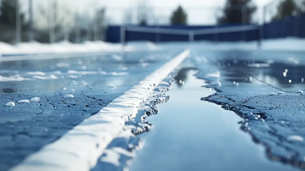 winter weather tennis crack prevention