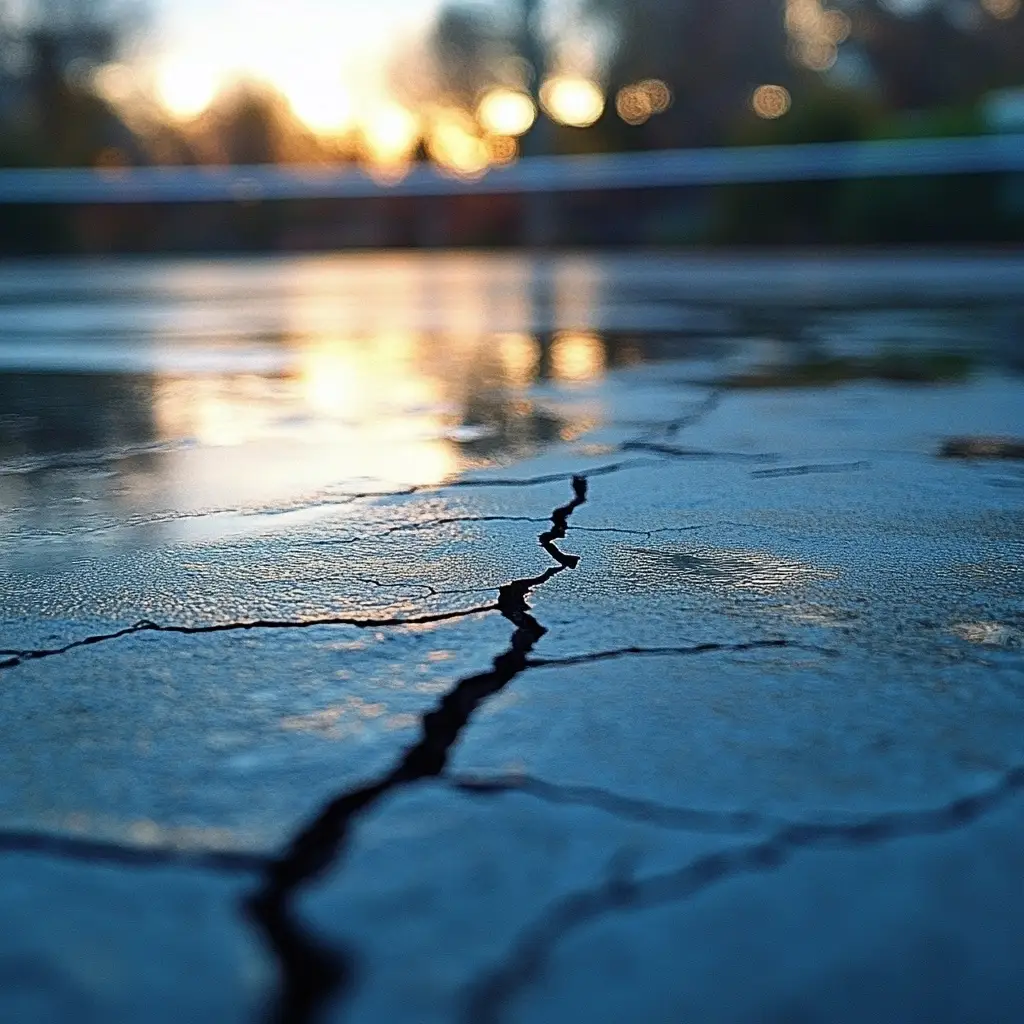 a cracked tennis court in need of crack repair products