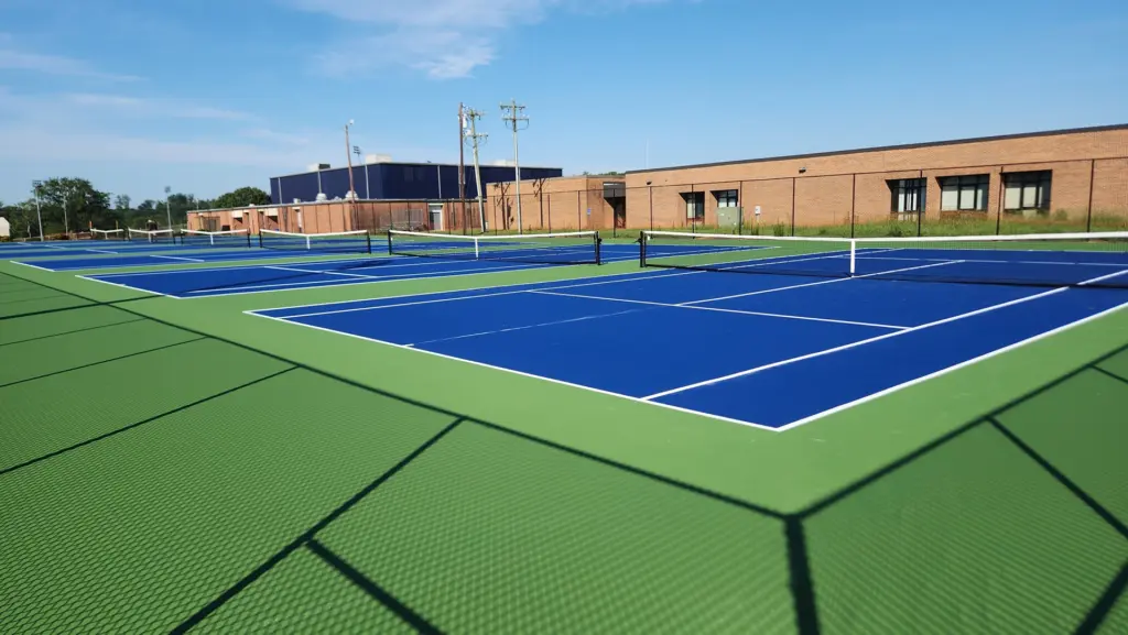 installing polypave court shield on a pickleball court